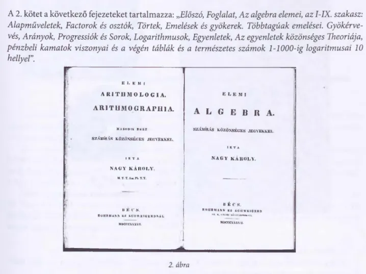Második rész: Elemi algebra,  Számírás közönséges jelekkel, (Bécs,  1837)  (2. ábra)