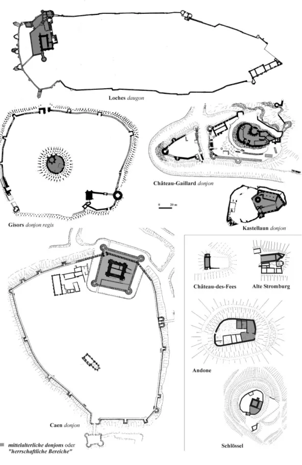 Abb. 11 mittelalterliche donjons und herrschaftliche Bereiche 
