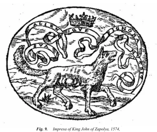 Fig. 9.   Impresa of King John of Zapolya, 1574,   (Giovio, 1574, 146.) 