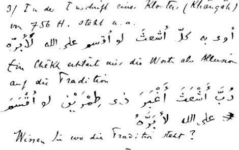 Fig. 2. From van Bcrchem's letter to Goldziher  Goldziher's correspondence, LHAS, Box No