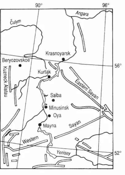 Fig.  2.   Geographical setting of the Yenisey Valley