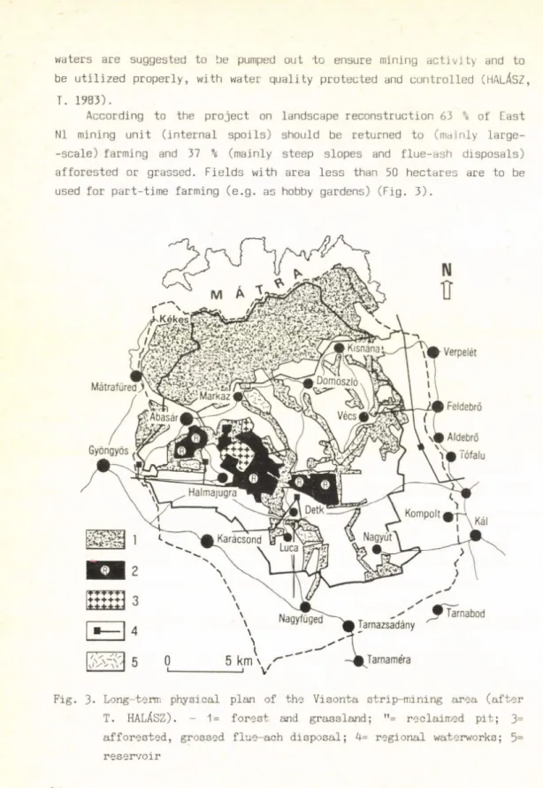 Fig.  3-  Long-term  physical  plan  of  the  Visonta  strip-mining  area  (after  T.  HALÁSZ)