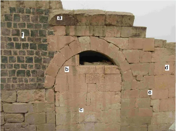Fig.  10.  a)  Photo  of  the  orchestra  from  south  shows  the  removed  front  part  of  the  stage  864 proscaenium, remnants of the two curved walls outlining the arena of the amphitheatre and a  865 median  N-S  canal  (L-shape)  across  the  floor
