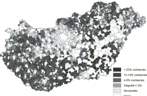 rületekről az ország fejlettebb régióiba irányul (5. ábra). A belföldi vándorlásból  adódó legnagyobb veszteség Észak-Magyarországot és az Észak-Alföldet érinti  (Bálint, Gödri 2015)