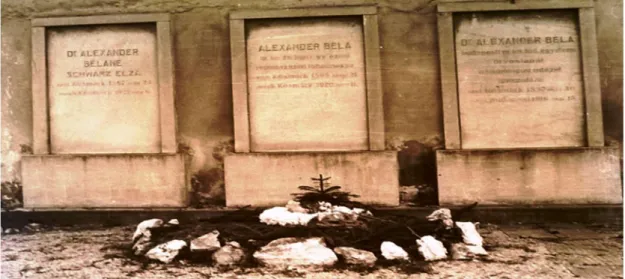 9. ábra Alexander család síremléke a késmárki történelmi temetőben. Baloldalon dr. Alexander Béláné sz
