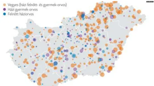 2. ábra. A betöltetlen háziorvosi és házi gyermekorvosi szolgálatok, 2020. 