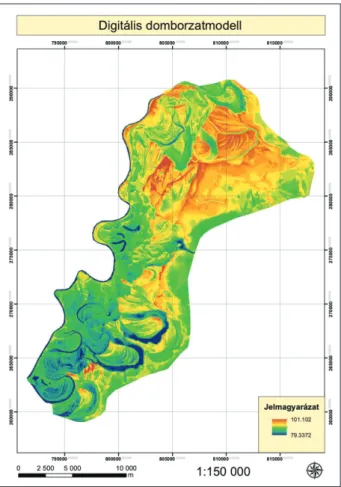 1. kép a vizsgált terület domborzatmodellje  Fig. 1 Digital elevation model of the study area