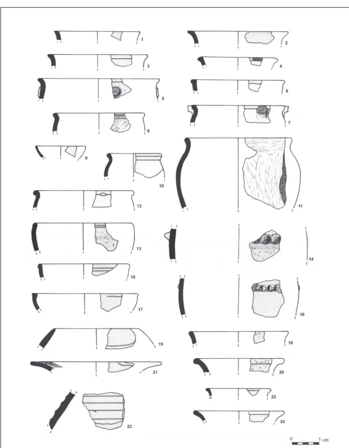 7. kép Karcsa-Sérhomok, kerámiatöredékek  Fig. 7 Karcsa-Sérhomok. Pottery finds