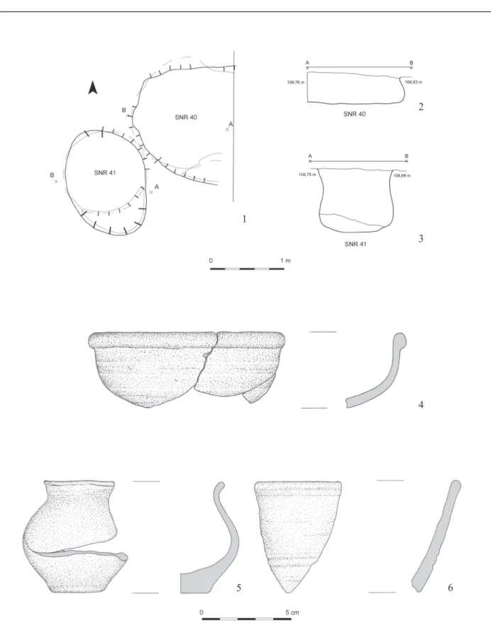 8. kép 1–2, 4–6: 39. objektum (40. Snr); 1, 3: 40. objektum (41. Snr) Fig. 8 1–2, 4–6: Feature no