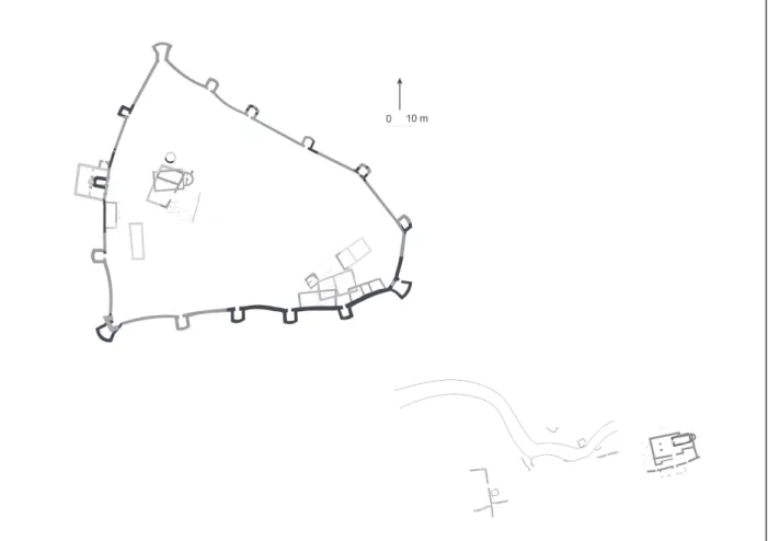 10. kép A Sibrik-domb épületeinek alaprajza (Buzás Gergely rekonstrukciója) Fig. 10 Plan of the buildings on Sibrik Hill (reconstruction by Gergely Buzás)
