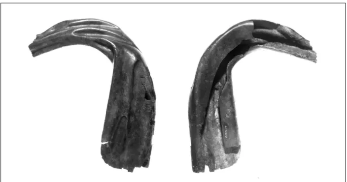 tetejéről származó gyümölcshalmot (11. kép), egy  drapériával fedett alsókart és egy szandálba  bújta-tott lábfejet (K árpáti  1899, 132–135; B uocz  1967,  10, 55; T óth   2001,  18–19)