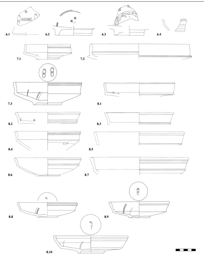 Fig. 2. Vessels of Group II (site nr. 3: Cat. 7.3; 12: Cat. 8.9; 40: Cat. 6.1–2, Cat. 6.4, Cat.8.1–3, Cat