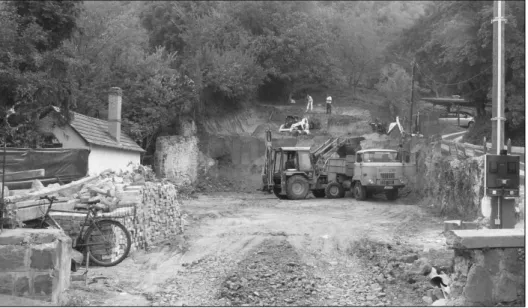 2. kép az építkezés és a leletmentés 2008-ban Fig. 2 the construction site and the rescue excavation in 2008