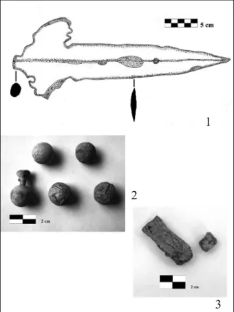 Table 2 Distribution of the lead balls of the battlefield  (73 pieces)