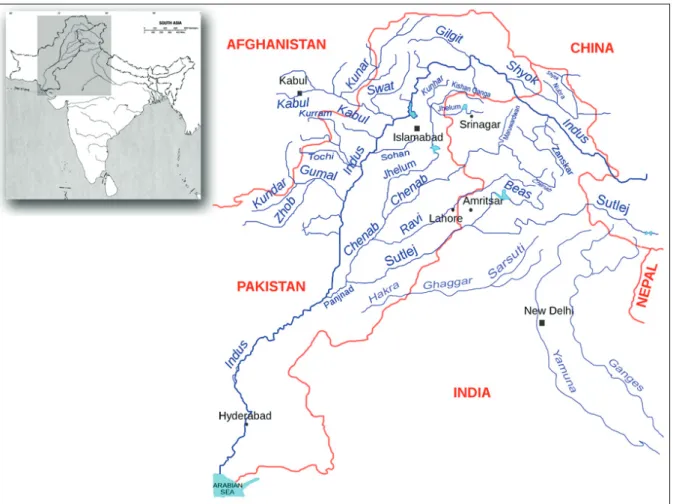Fig. 2. Modern rivers of northwest India and Pakistan.