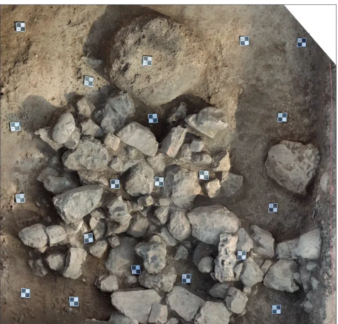 Fig. 13. Stone construction (SNR 401) in the SE part of Trench II.