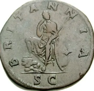 Fig. 3. Personification of Dacia on Trajan’s coin (Photo: https://www.acsearch.info/search.html?id=