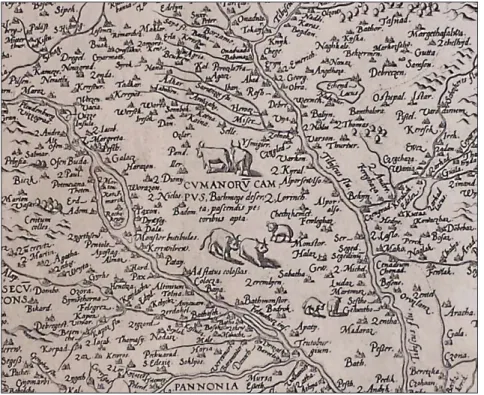 Fig. 1. Map of the Hungarian Kingdom by Wolfgang Lazius (1552)