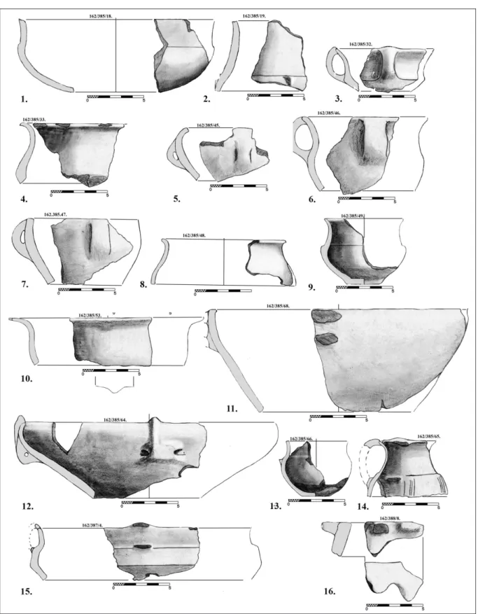 Fig. 5. 1–16. Pottery from the later phase.