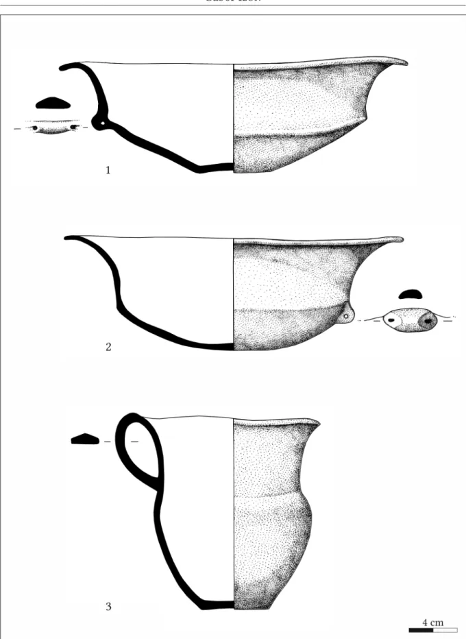 Fig. 7. 1–3. Vessels from Grave 4 (Drawing: Magdolna Mátyus).