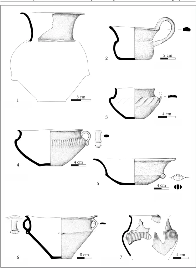 Fig. 10. 1–7. Vessels from Grave 6 (Drawing: Magdolna Mátyus).
