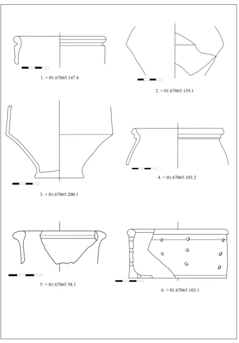 Fig. 7. Pannonian Grey Slip ware dishes (1–5) and a pouring vessel (6).