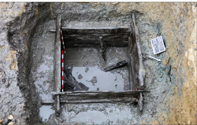 Fig. 5. Wooden planks of a chest-like construction in a Late Bronze Age well.