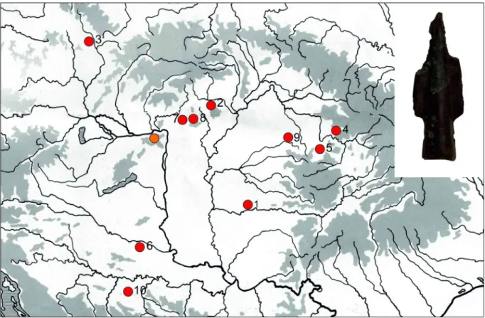 Fig. 9. The distribution of the parallels of the No. 1 spear (List 2).