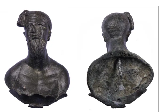 Fig. 5. The Suebian bronze bust from Brigetio in the Hungarian National Museum.
