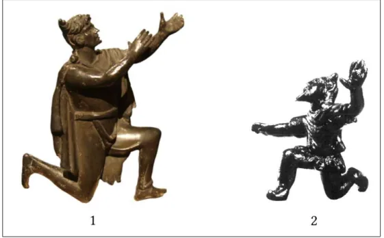 Fig. 19. 1. Kneeling Suebian figure in Paris
