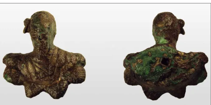 Fig. 2. Bronze bust of a Suebian man with nodus found in 2009 at Brigetio.