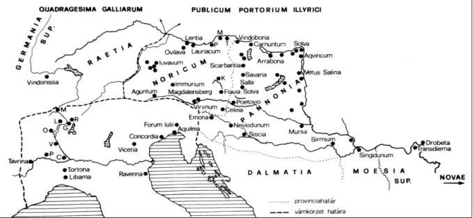 Fig. 2. A Claudius – Flavius-kori észak-itáliai sigillaták lelőhelyei.