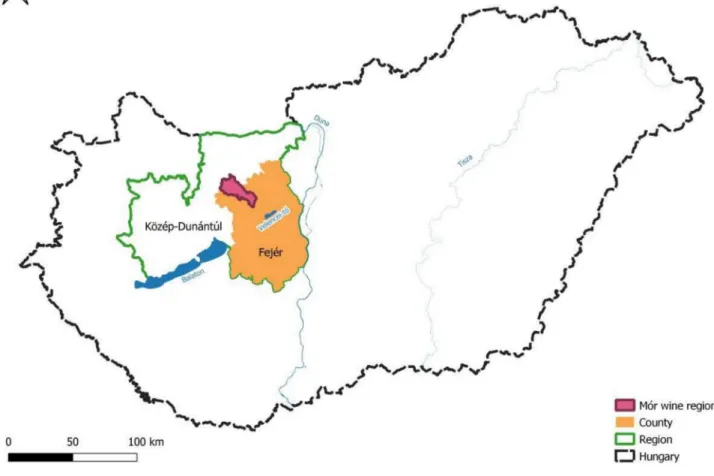 Figure 1. The study area of Fejér County.