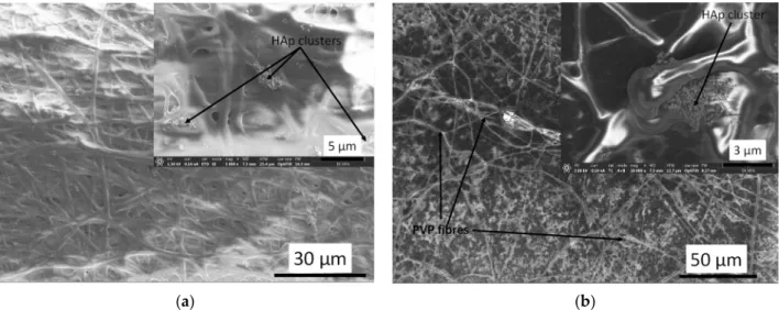 Figure 9 demonstrates the microstructure of degraded cHAp–biopolymer composites.