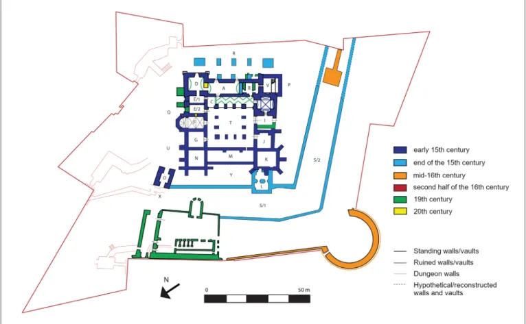 Fig. 1. The floor plan of Tata Castle (after B. S zatmári  1975)