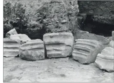 Fig. 6. Carvings of the main gate Fig. 7. Carvings of the main gate  after they were found in 1968