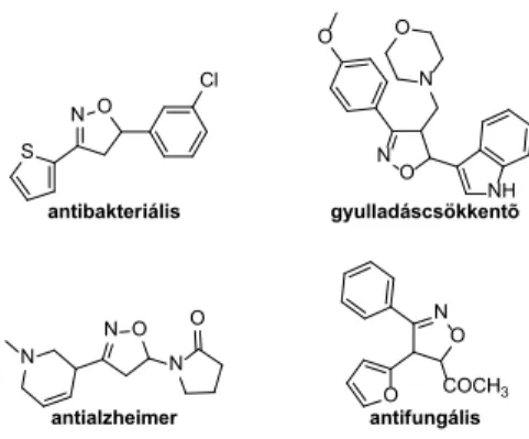 1. ábra. Néhány biológiailag aktív izoxazolin-származék