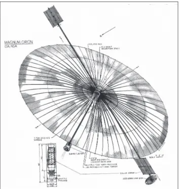 8. ábra. Magnum/Orion elektronikai felderítő műhold nyitott  antennarendszerrel (Forrás: globalsecurity.org)