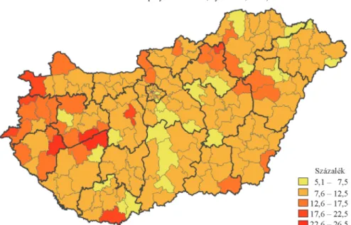 A 2. ábra járási szintű térképén egyértelműen beazonosítható a nagymértékű  átfedés az első ábrához képest, vagyis az IRS-szektror aránya a Balaton turisztikai  térségben, a Bük–Sárvár, Sopron–Fertő, Győr–Pannonhalma, Mátra–Bükk, Debrecen  és térsége turis