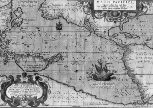 2. kép. A Victoria Abraham Ortelius Csendes-óceánt ábrázoló térképén, 1589