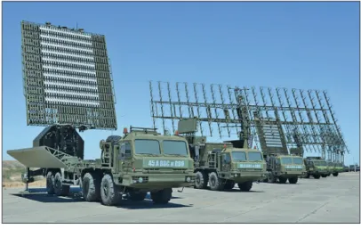 1. ábra. A Nebo–M radarrendszer nagy valószínűséggel képes felderíteni  az alacsony észlelhetőségű harci gépeket, illetve képes célinformációkat  biztosítani az Sz–300-as és az Sz–400-as ütegek számára [6]