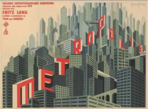 Figure 15.  Metropolis movie poster. The image illustrates the concept of the future city with skybridges