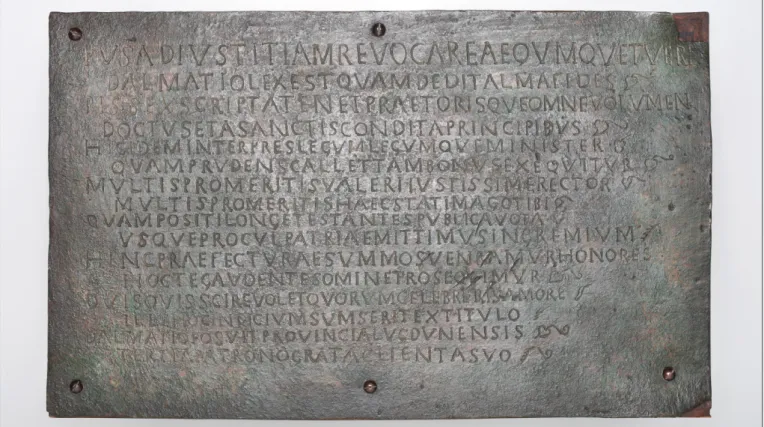 Fig. 15. The inscription from the statue base of Valerius Dalmatius from Beremend (Hungarian National Museum, photo: 
