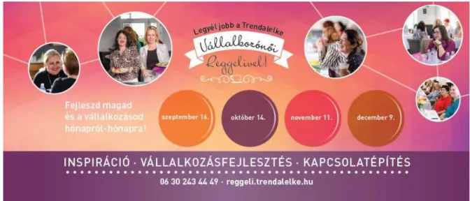 1. kép: Trendalelke Vállalkozónői Reggeli online reklám [17] 