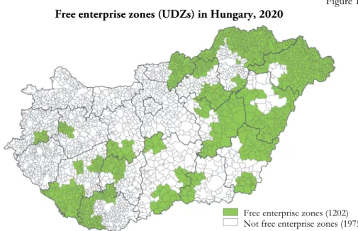 Figure 1  Free enterprise zones (UDZs) in Hungary, 2020 