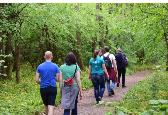 Figure 2. Participants walking on the tourist route in May. 