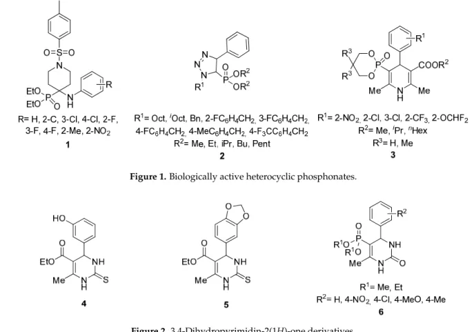 Figure 1. Biologically active heterocyclic phosphonates.