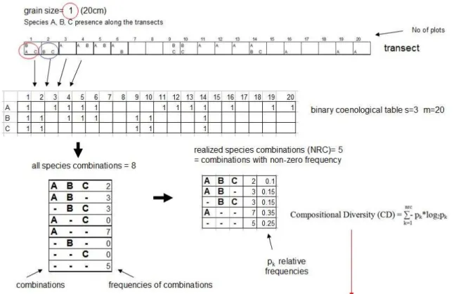 Figure S2. Illustration of computerized sampling and the calculation of Compositional Diversity using artificial data
