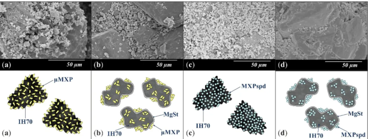 Table 2. Particle size distribution and morphology of the raw MXP, µMXP, MXPspd, and IH 70