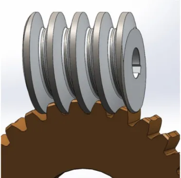 Table 1. Calculated parameters of the designed worm gear drive.